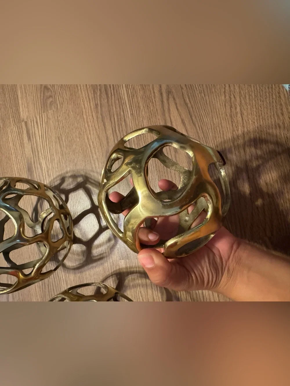 Decorative Openwork Metal Orb Set - Accent